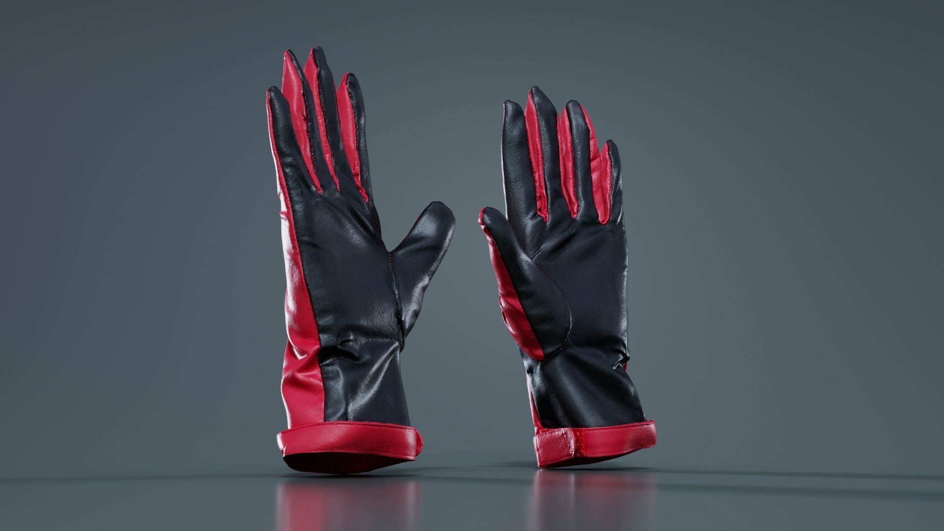 Two Tone Glove Low-poly 3D model_2