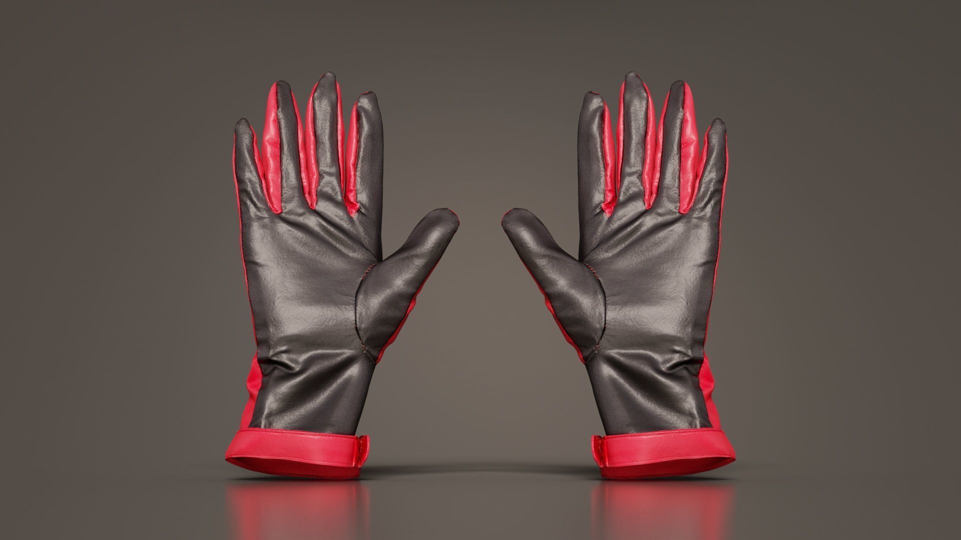 Two Tone Glove Low-poly 3D model_6
