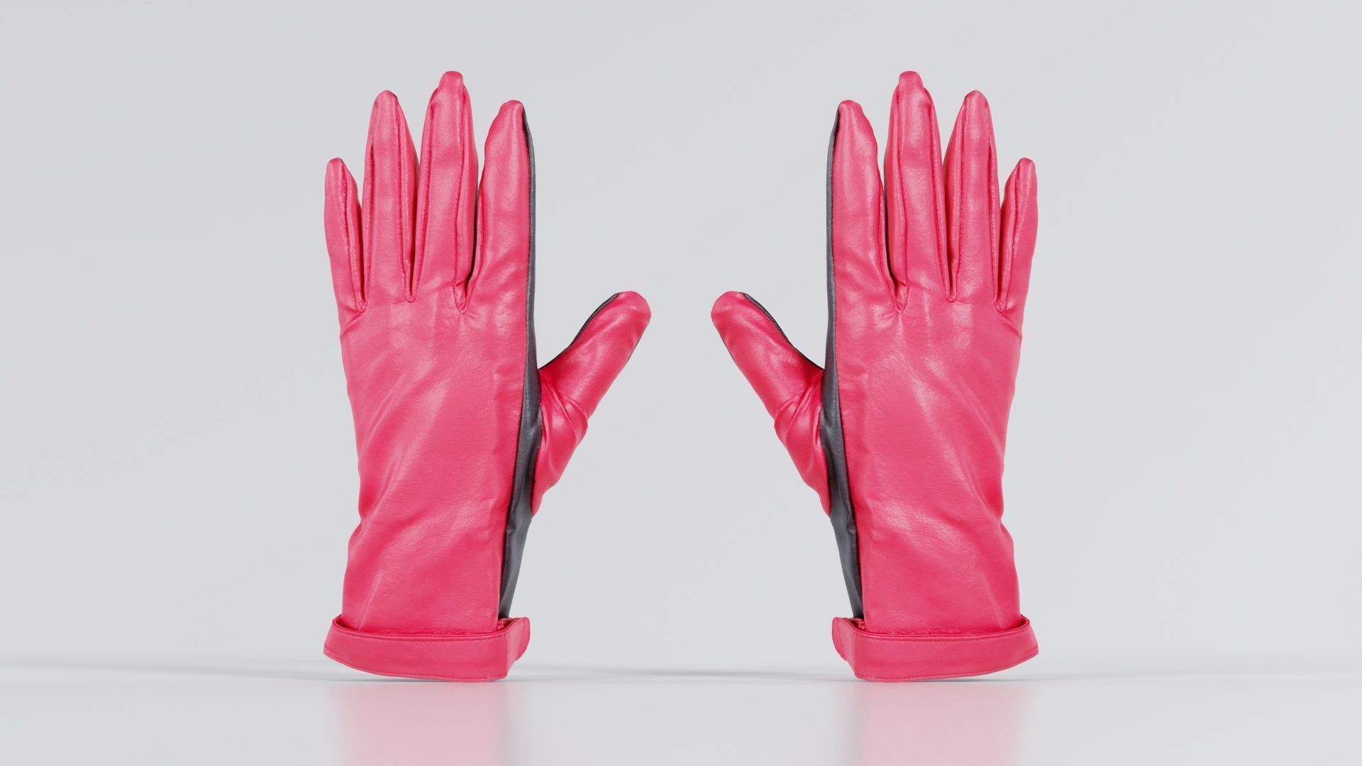 Two Tone Glove Low-poly 3D model_7