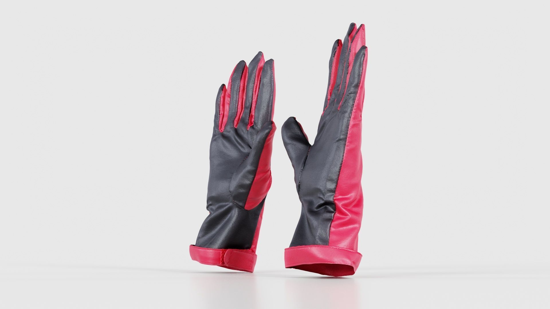 Two Tone Glove Low-poly 3D model_19