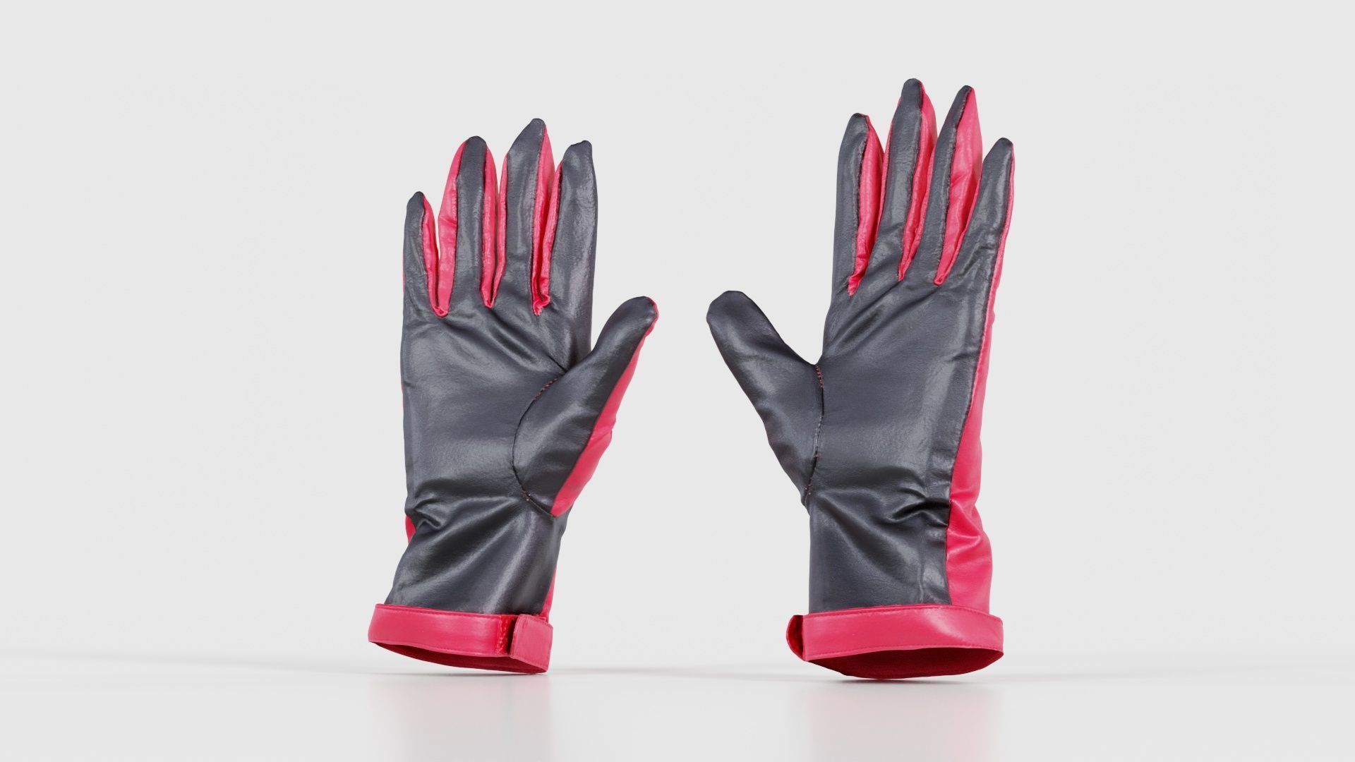 Two Tone Glove Low-poly 3D model_20