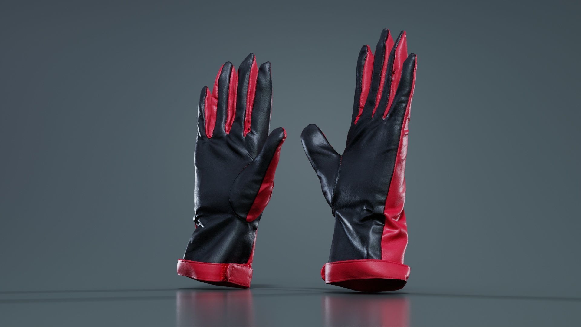 Two Tone Glove Low-poly 3D model_3
