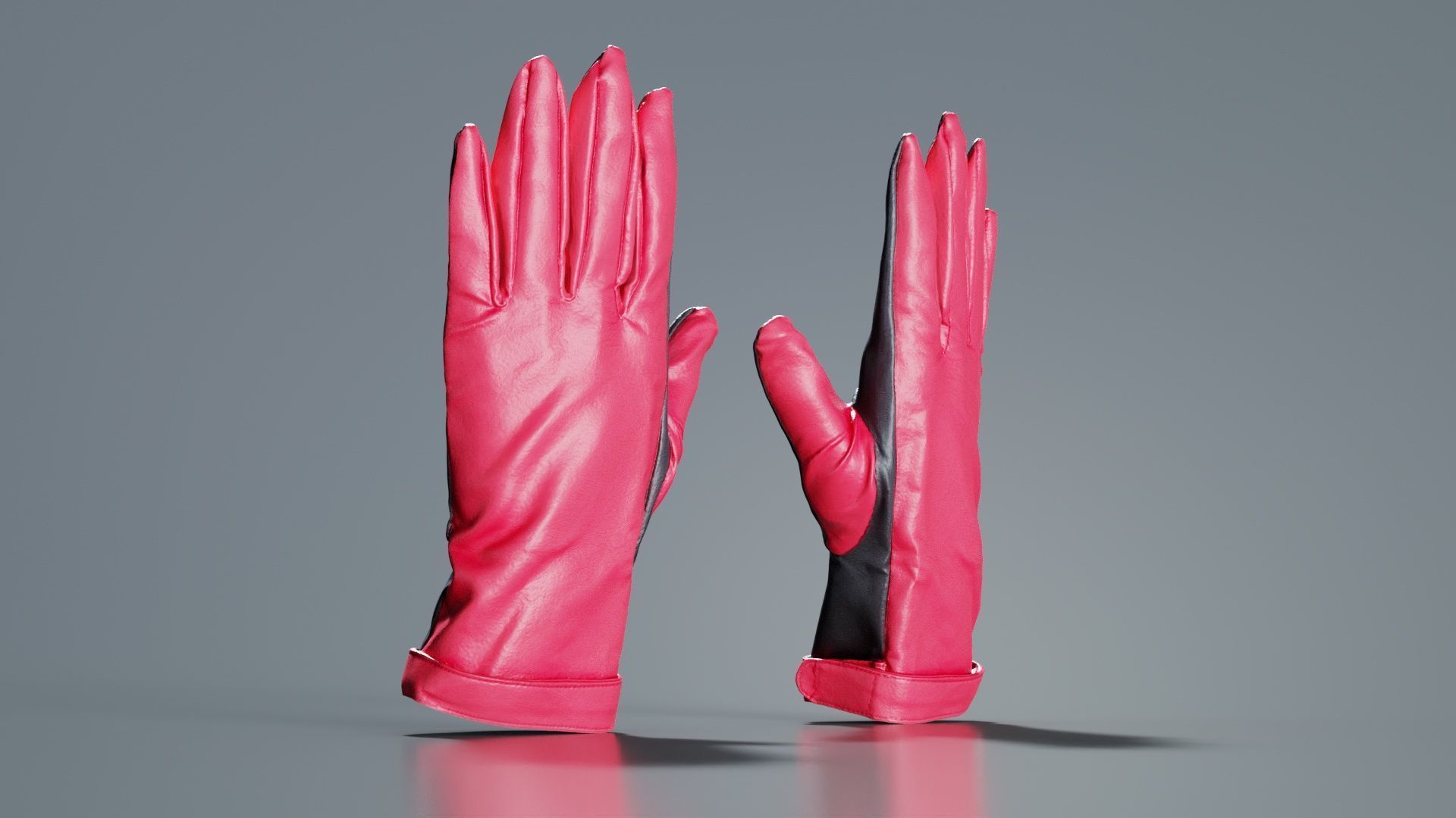 Two Tone Glove Low-poly 3D model_1