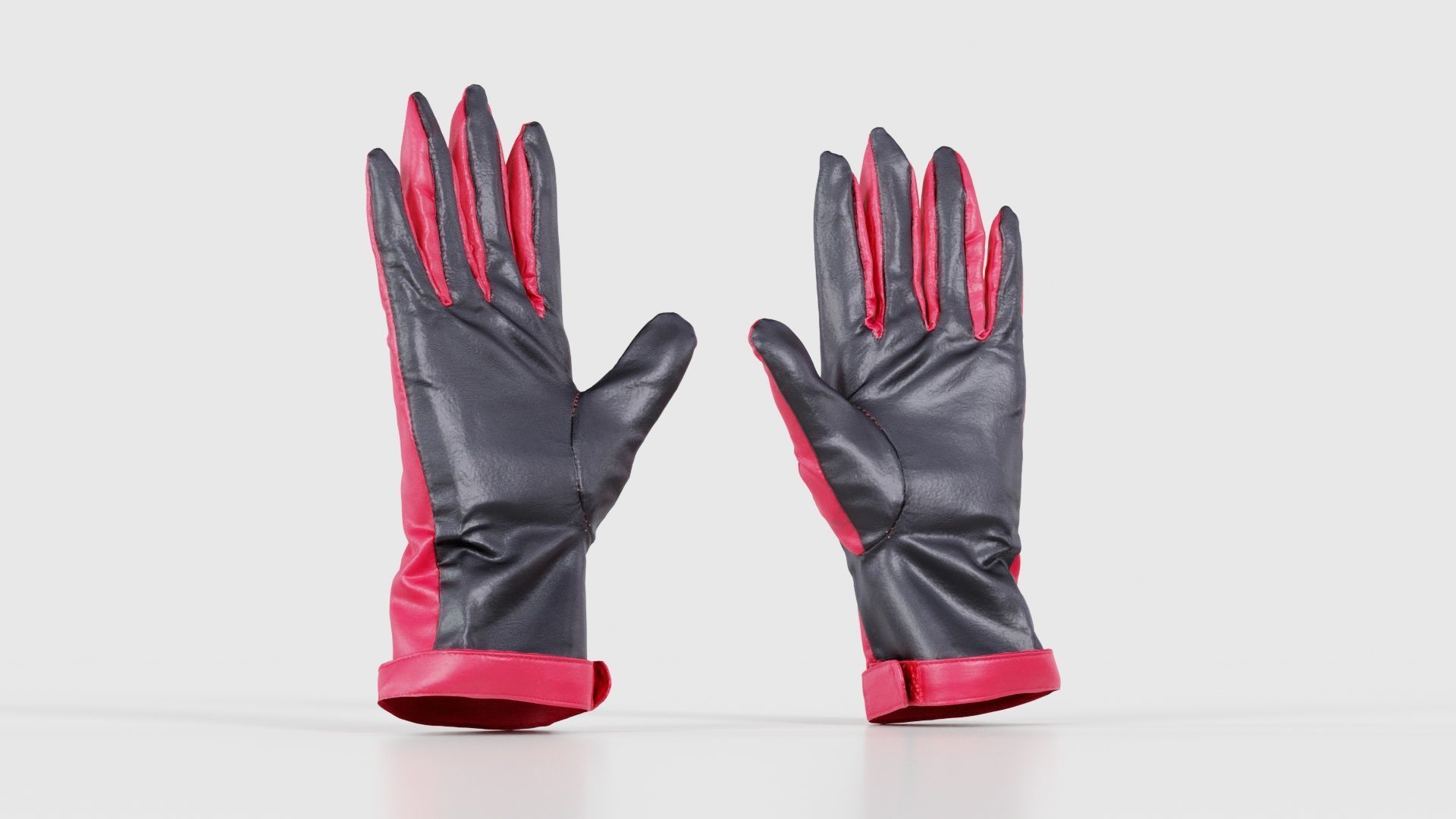 Two Tone Glove Low-poly 3D model_22