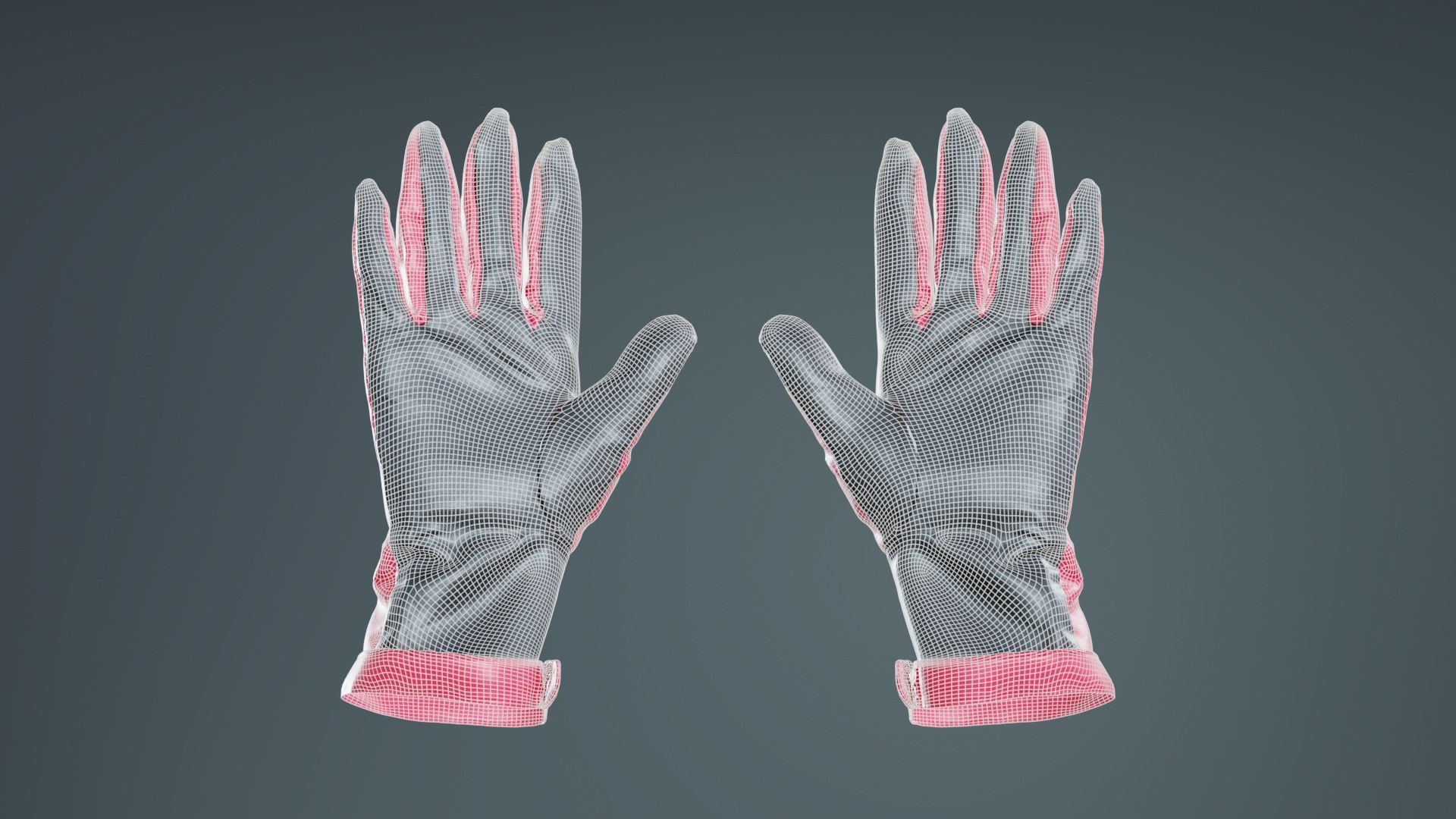 Two Tone Glove Low-poly 3D model_10