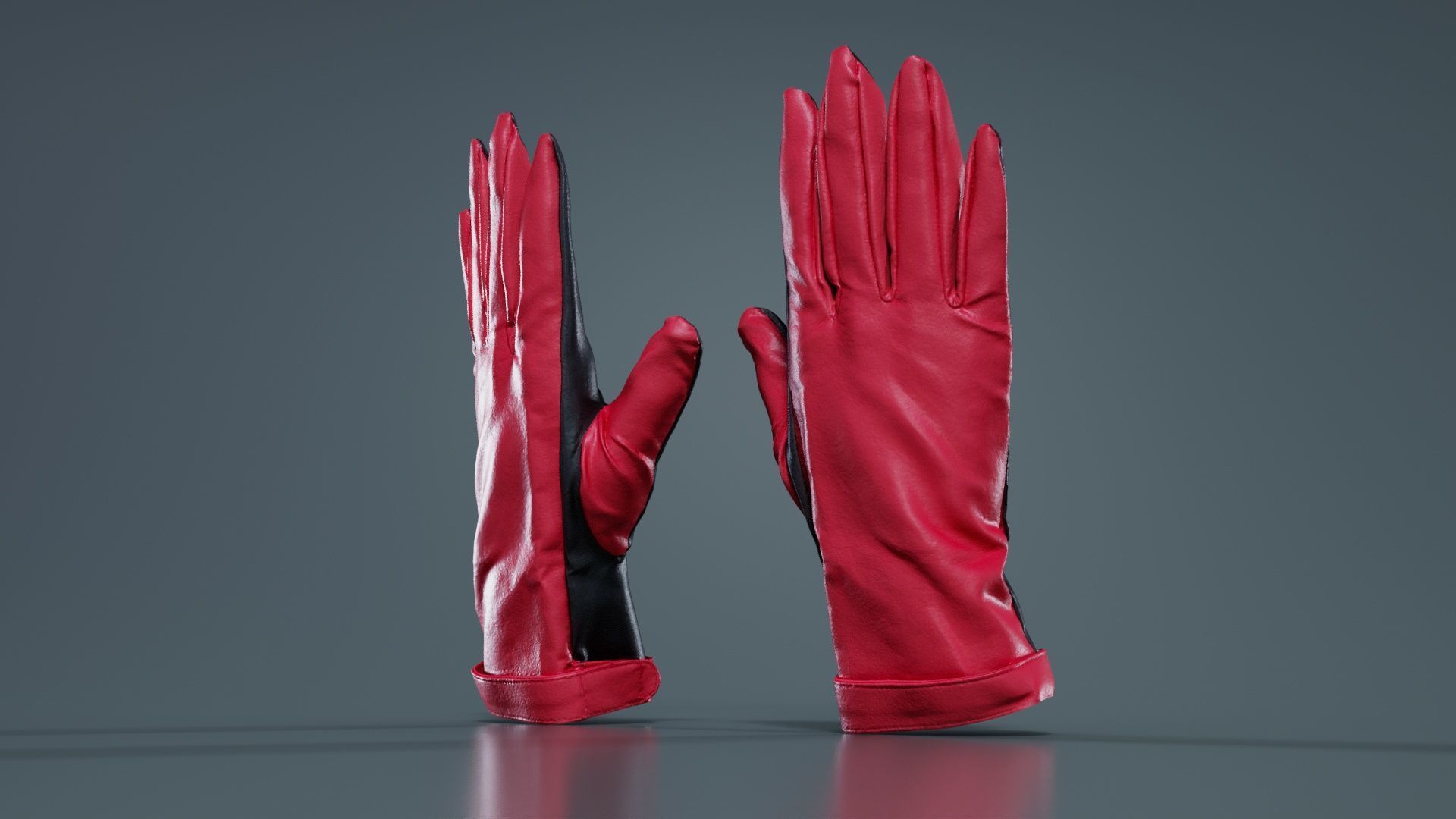 Two Tone Glove Low-poly 3D model_5