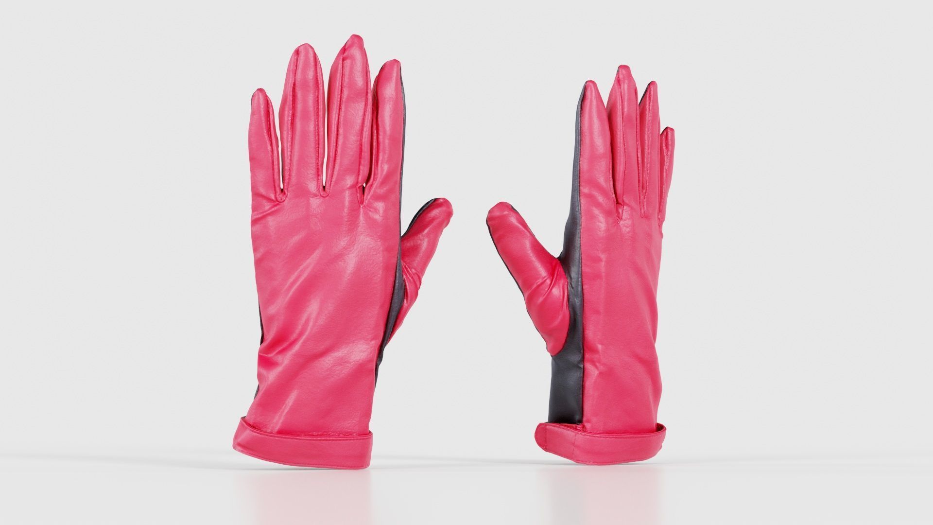 Two Tone Glove Low-poly 3D model_16