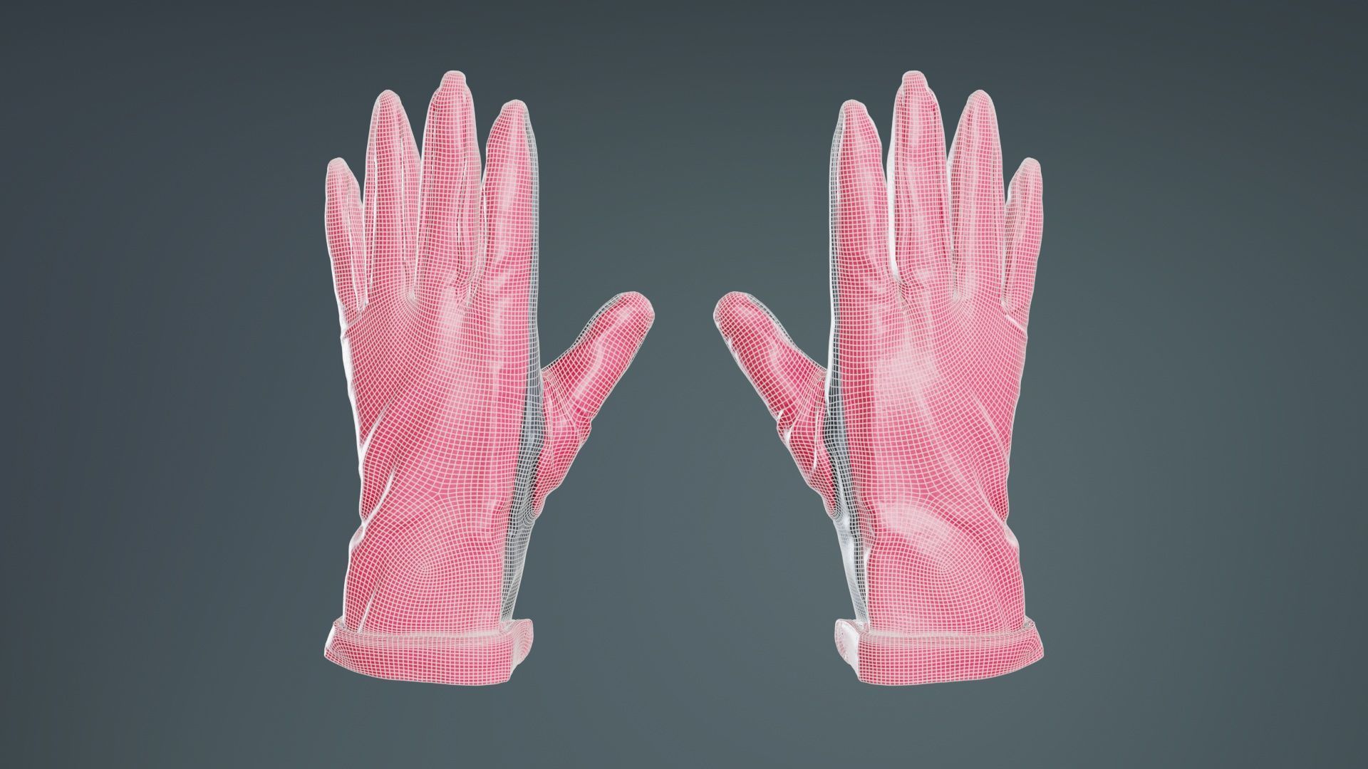 Two Tone Glove Low-poly 3D model_9