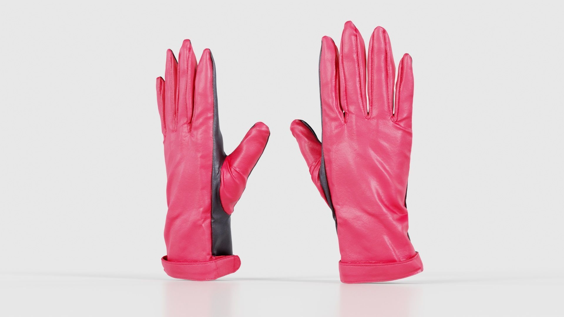 Two Tone Glove Low-poly 3D model_26