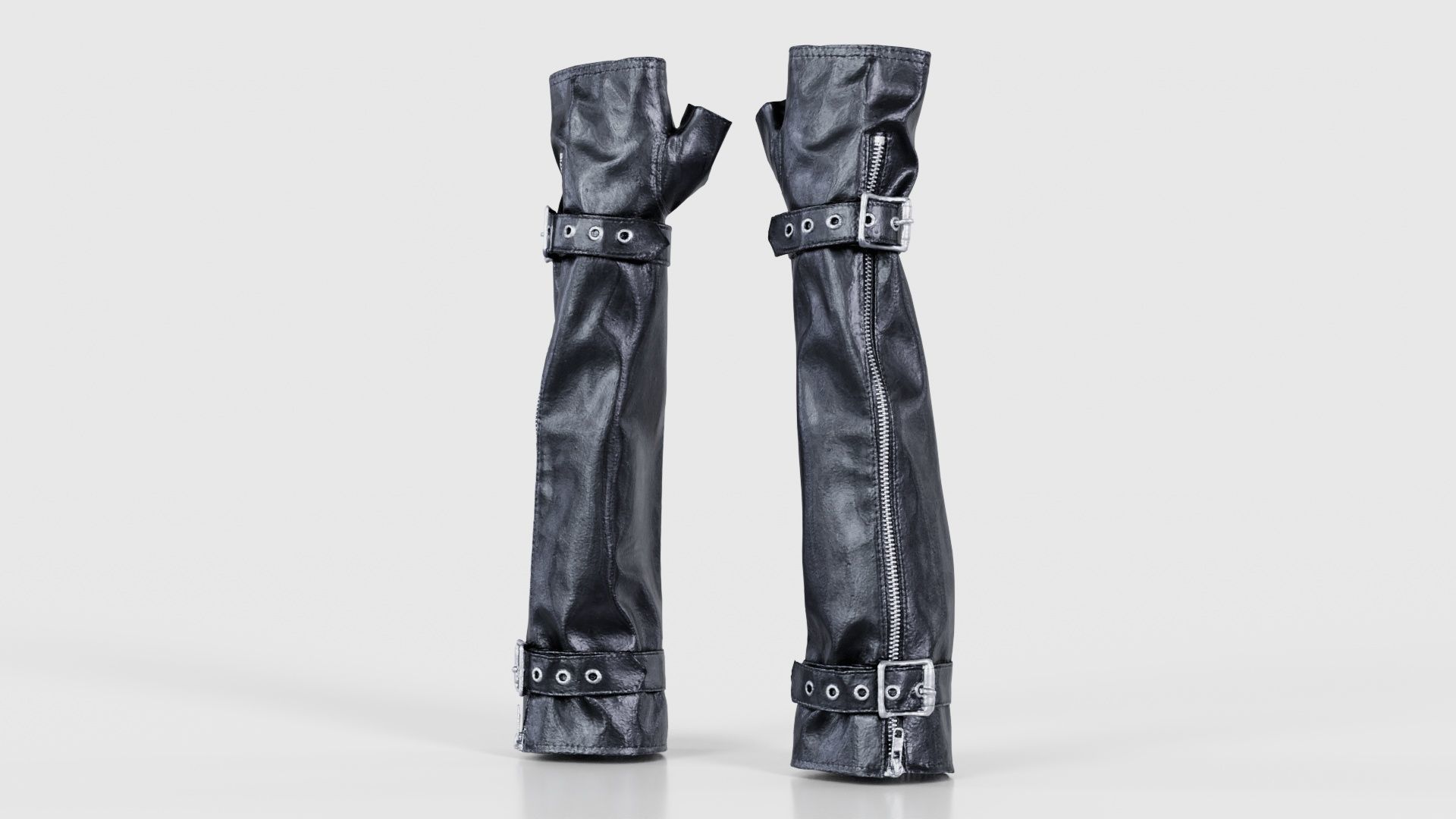 Vinyl Buckle Gloves Low-poly 3D model_26