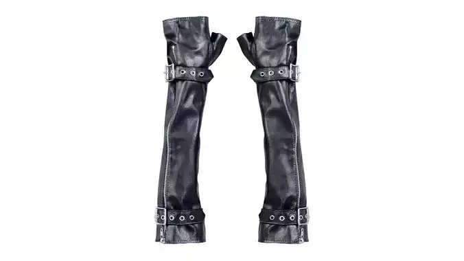 Vinyl Buckle Gloves Low-poly 3D model