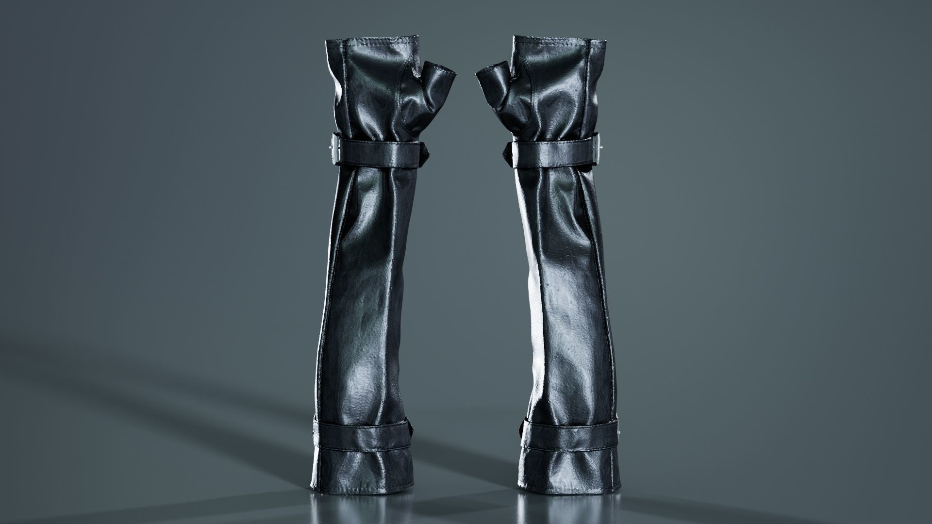 Vinyl Buckle Gloves Low-poly 3D model_6