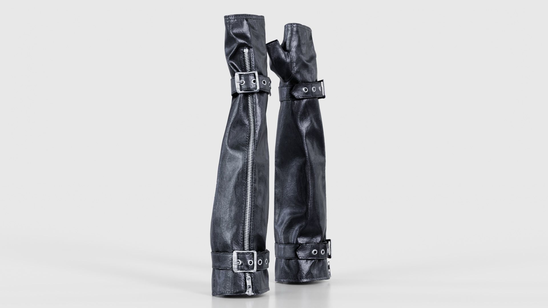 Vinyl Buckle Gloves Low-poly 3D model_17