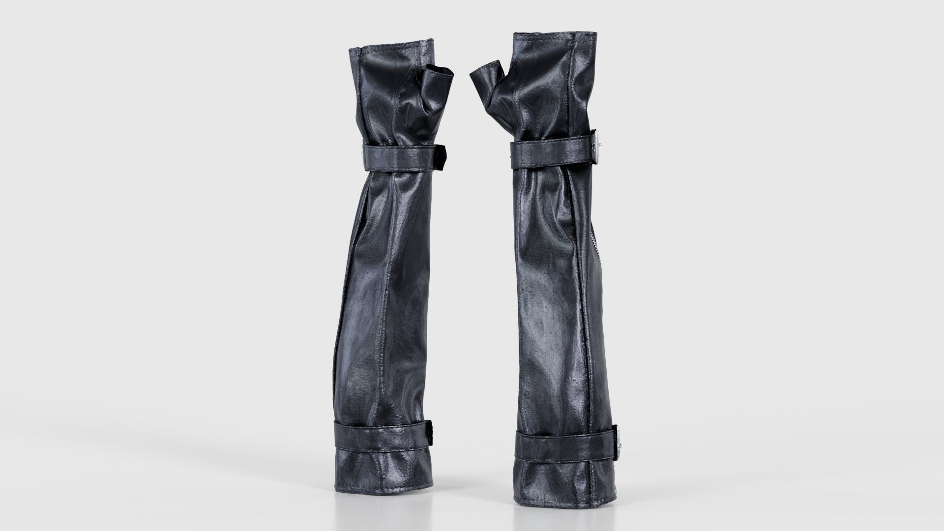 Vinyl Buckle Gloves Low-poly 3D model_20