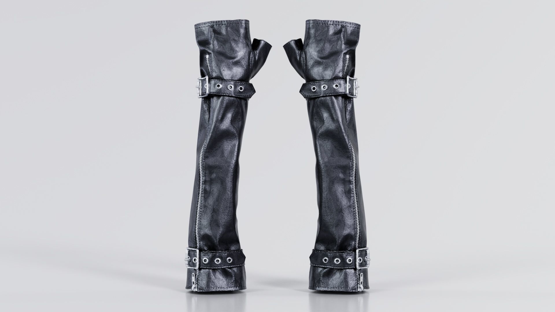 Vinyl Buckle Gloves Low-poly 3D model_8