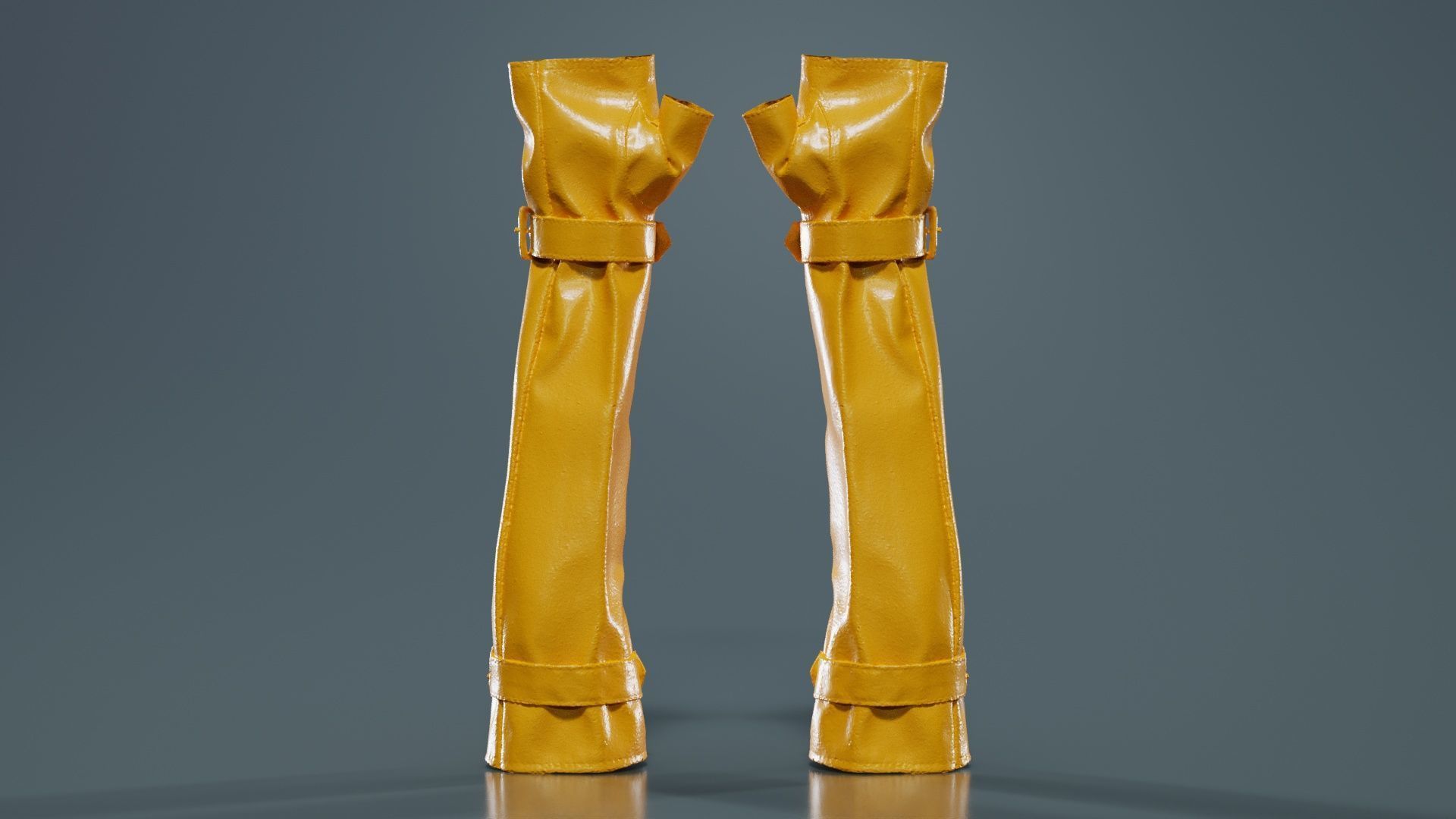 Vinyl Buckle Gloves Low-poly 3D model_13