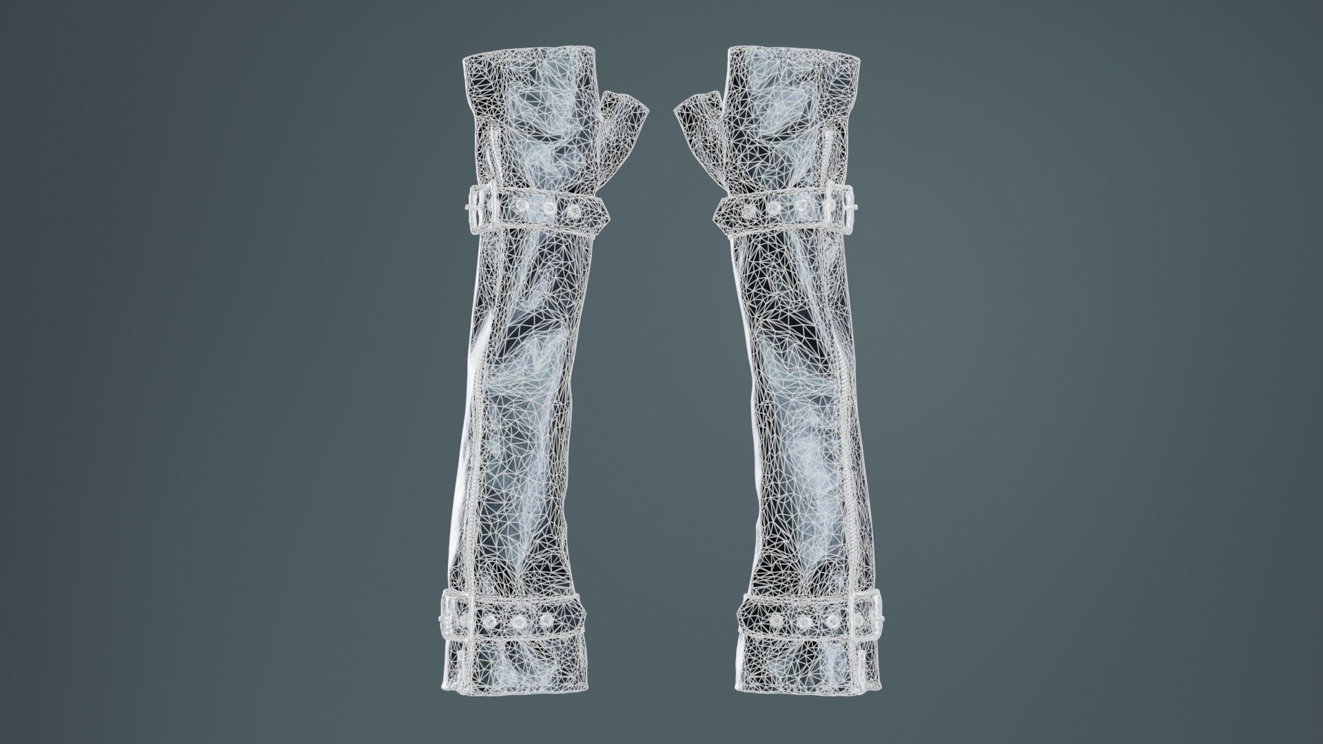 Vinyl Buckle Gloves Low-poly 3D model_9