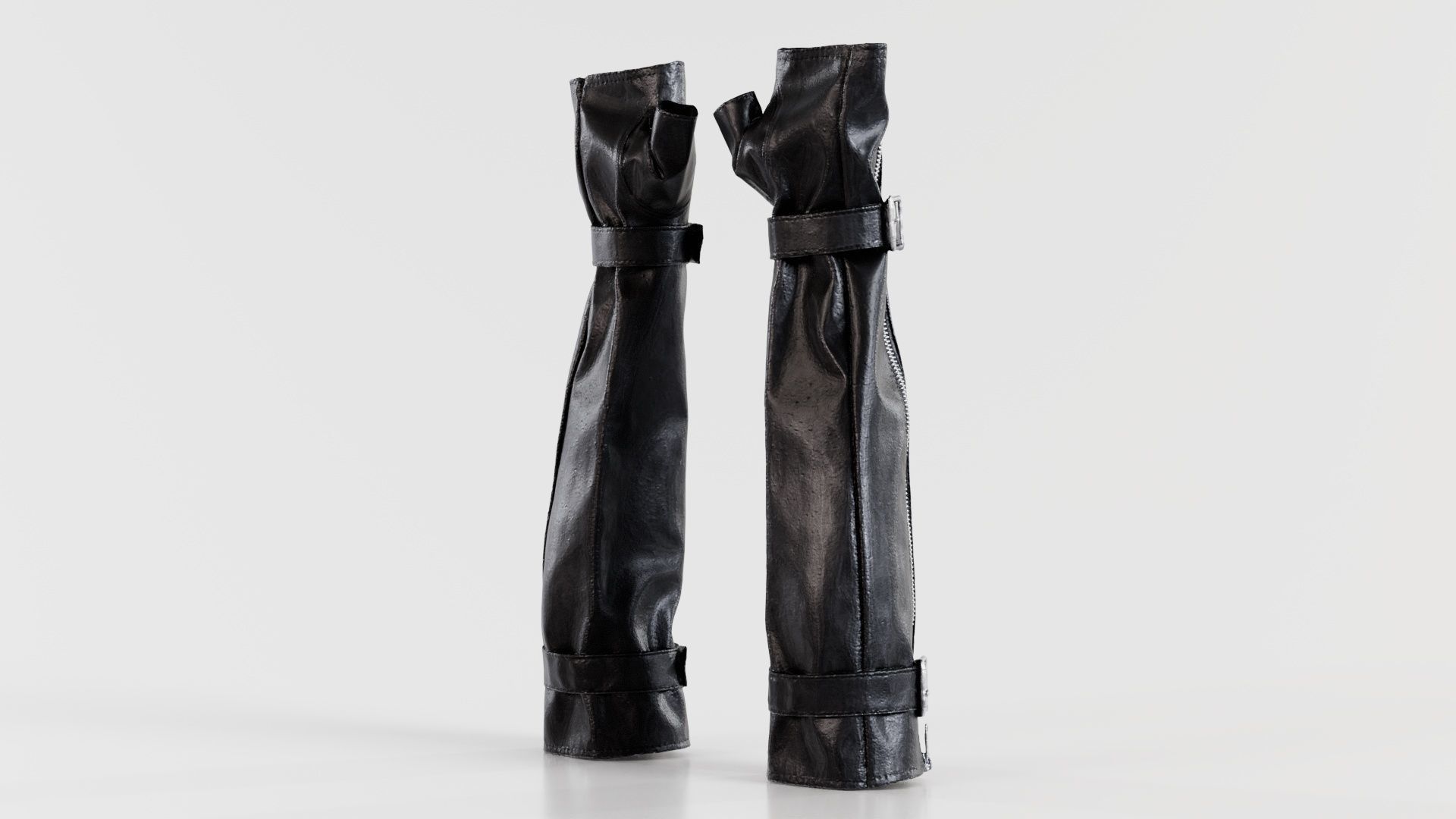 Vinyl Buckle Gloves Low-poly 3D model_1