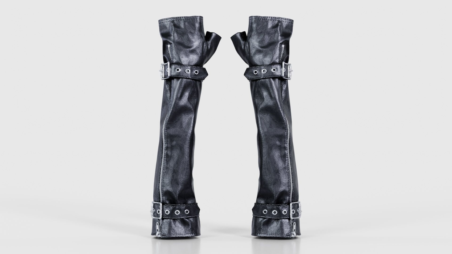 Vinyl Buckle Gloves Low-poly 3D model_15