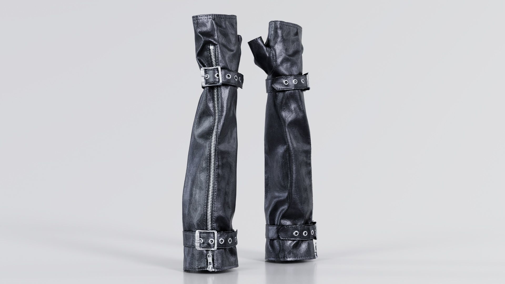 Vinyl Buckle Gloves Low-poly 3D model_7