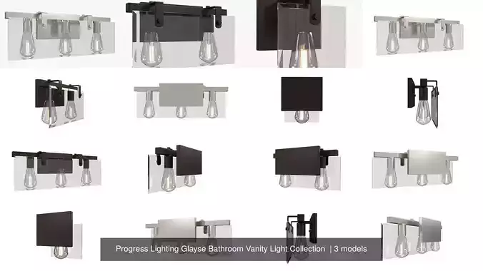 Progress Lighting Glayse Bathroom Vanity Light Collection  
