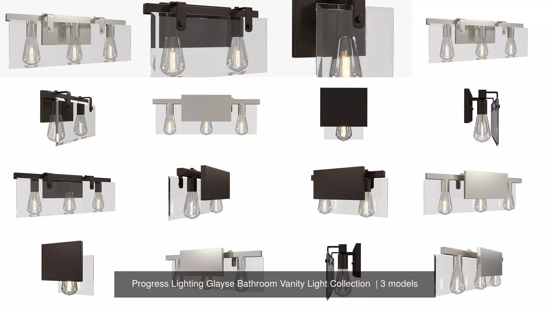 Progress Lighting Glayse Bathroom Vanity Light Collection  _0