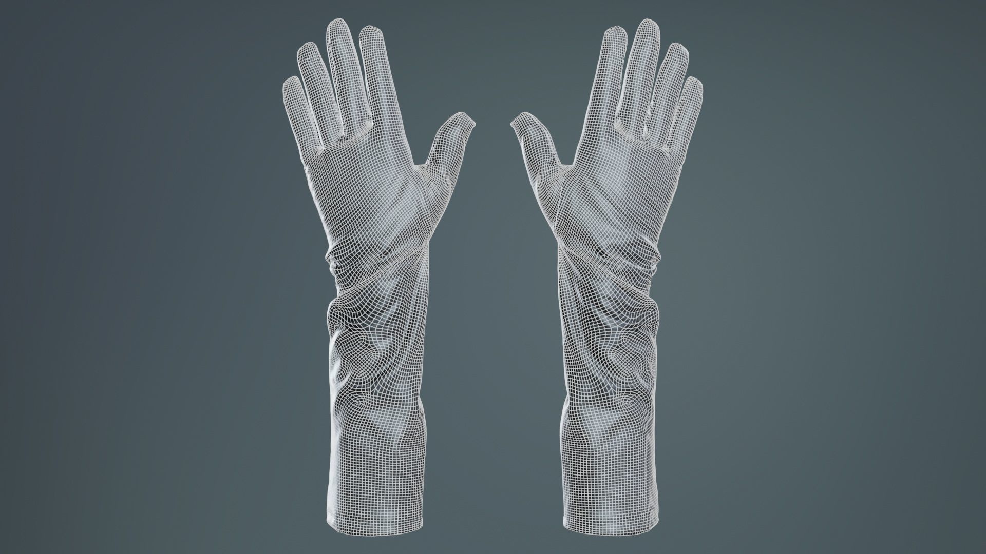 Vinyl Medium Glove Low-poly 3D model_9
