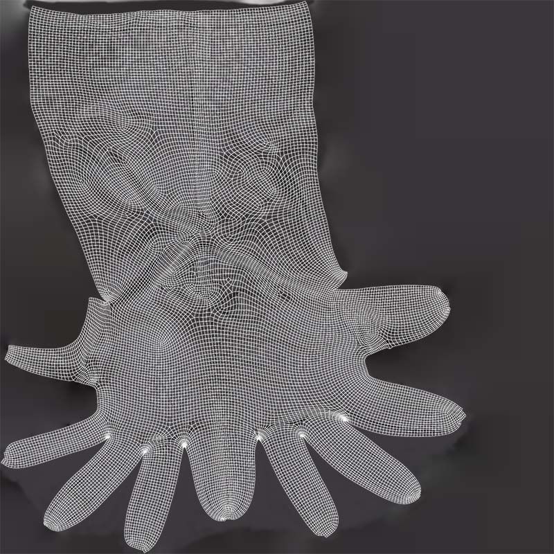 Vinyl Medium Glove Low-poly 3D model_14