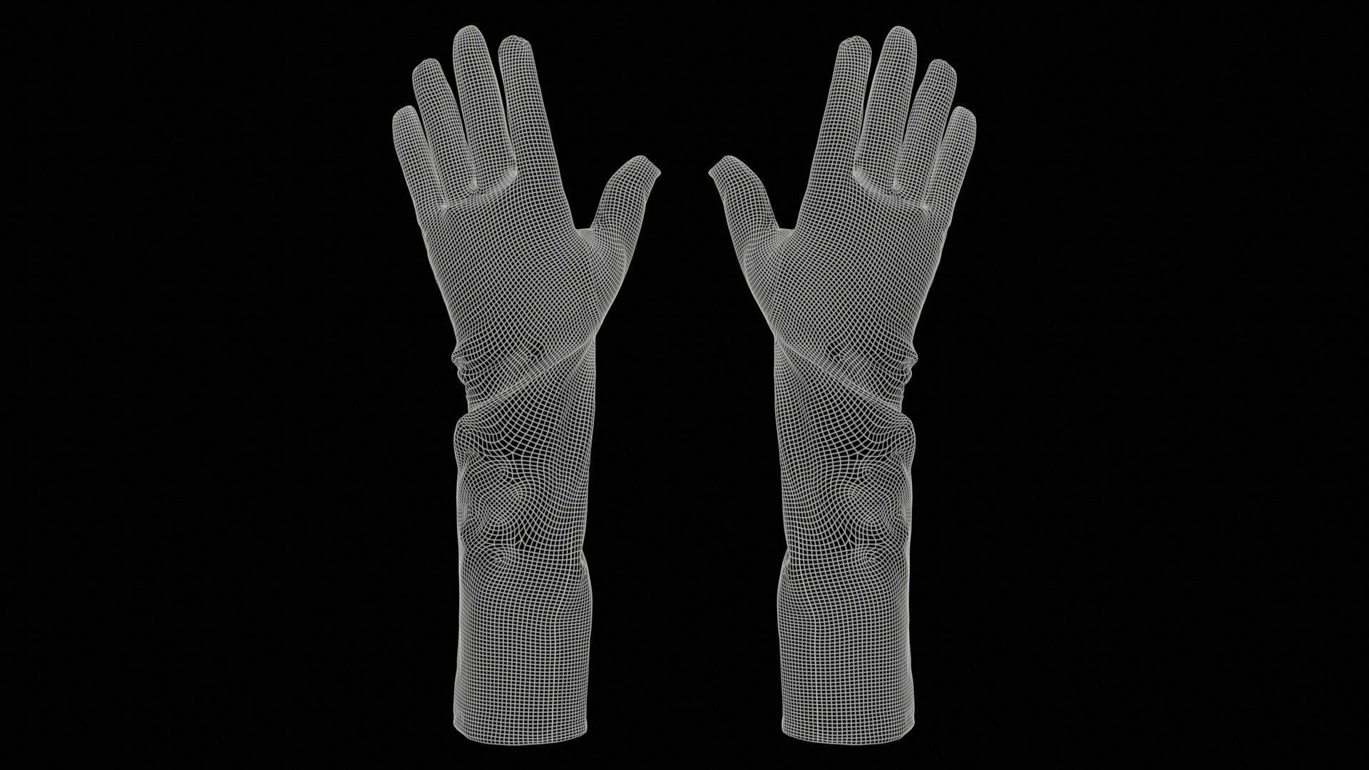 Vinyl Medium Glove Low-poly 3D model_11