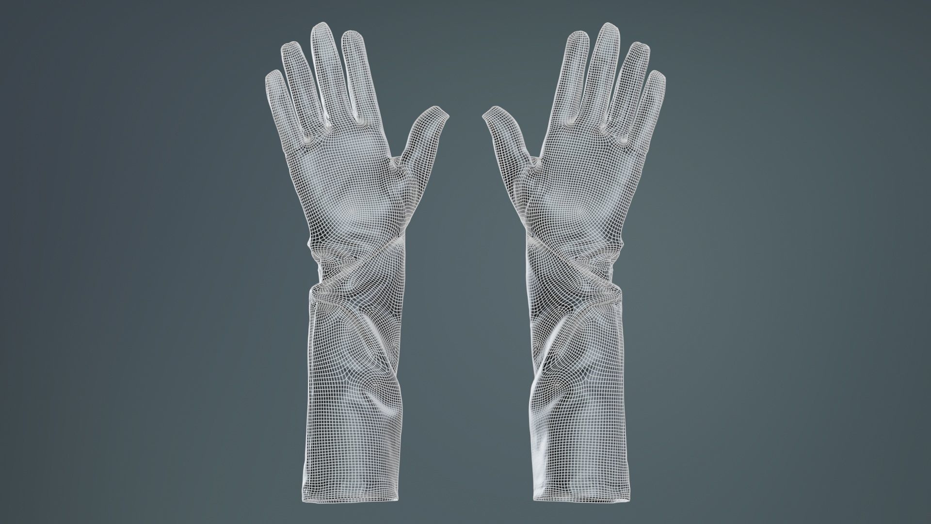 Vinyl Medium Glove Low-poly 3D model_10