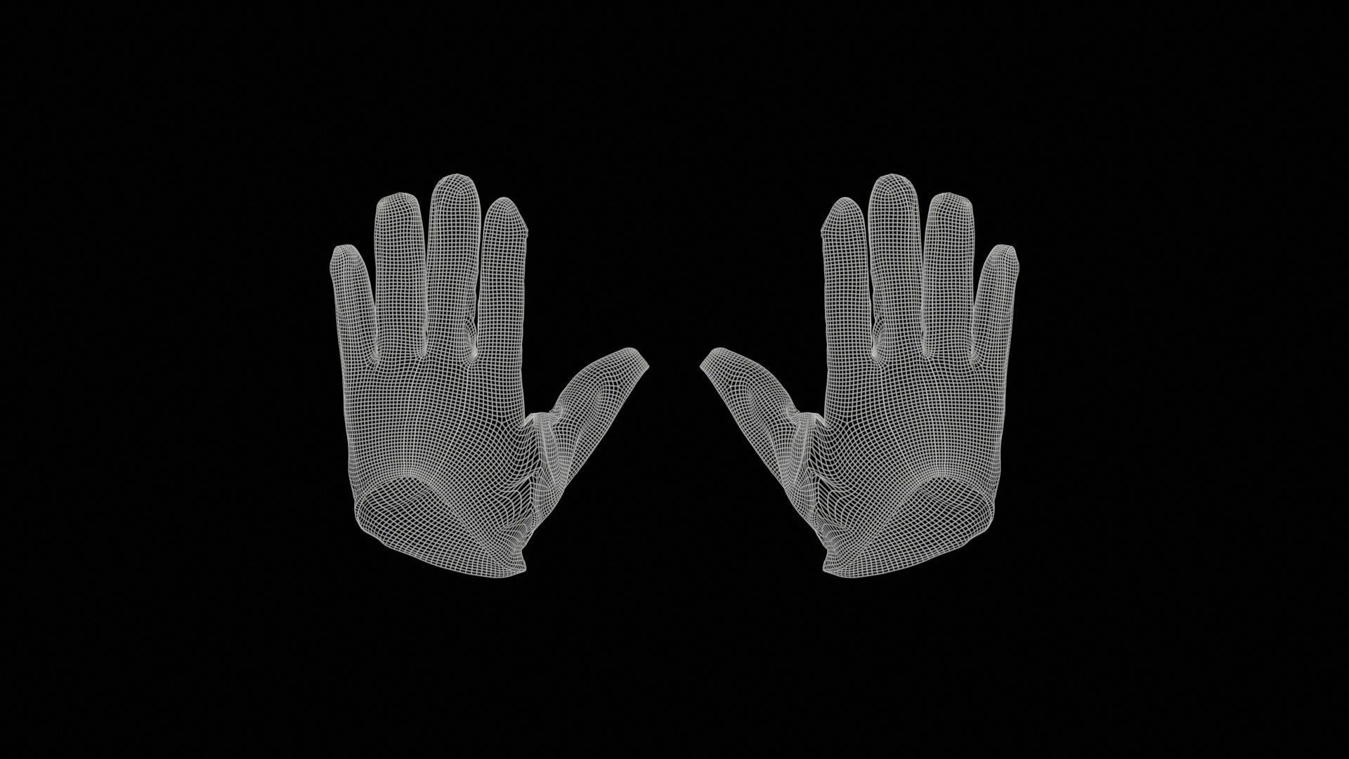 Vinyl Open Glove Low-poly 3D model_11
