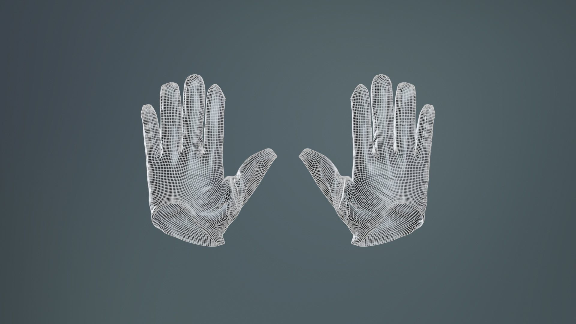 Vinyl Open Glove Low-poly 3D model_9