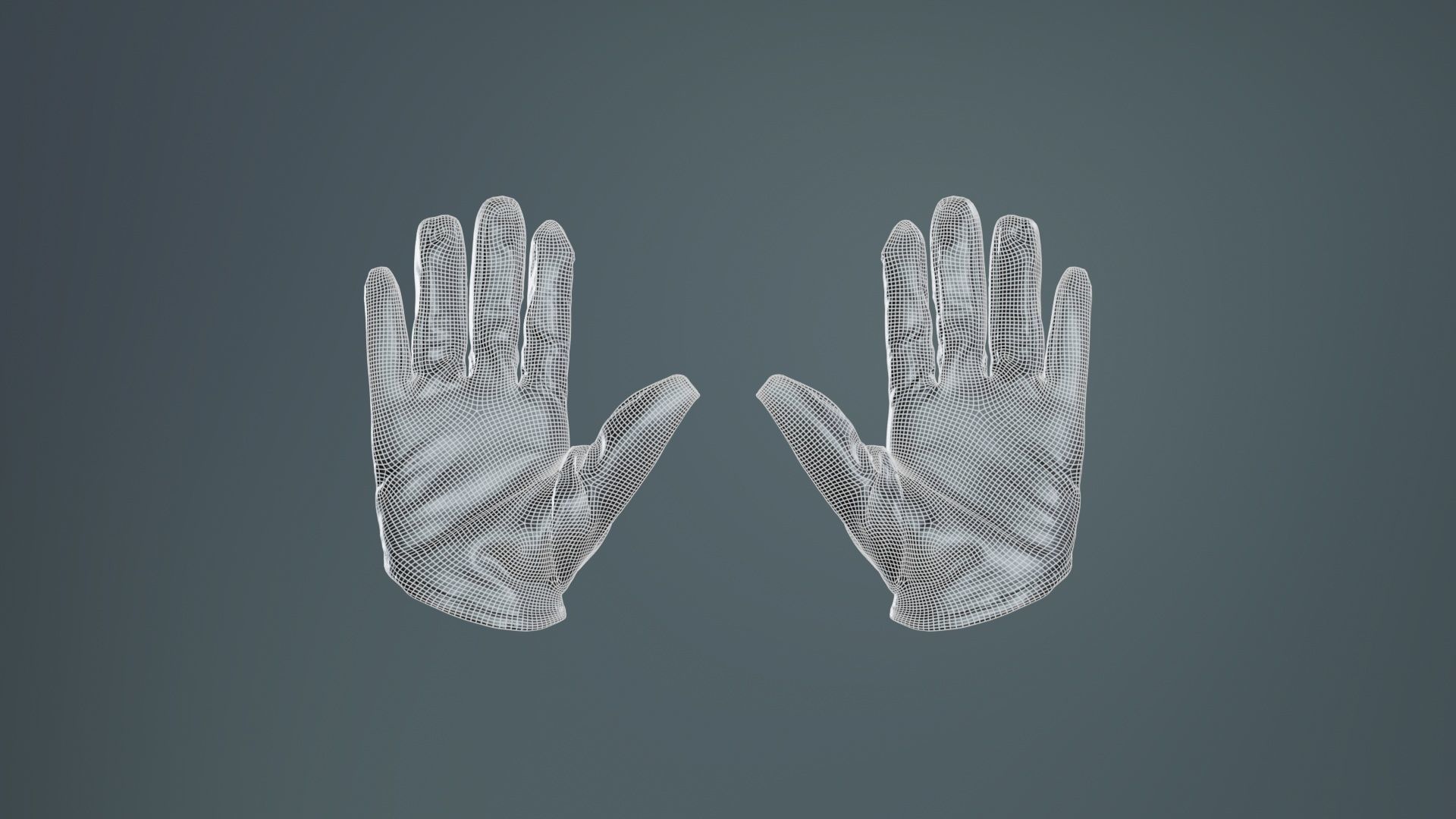 Vinyl Open Glove Low-poly 3D model_10