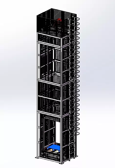 Heavy-duty reciprocating elevator  3D model_0