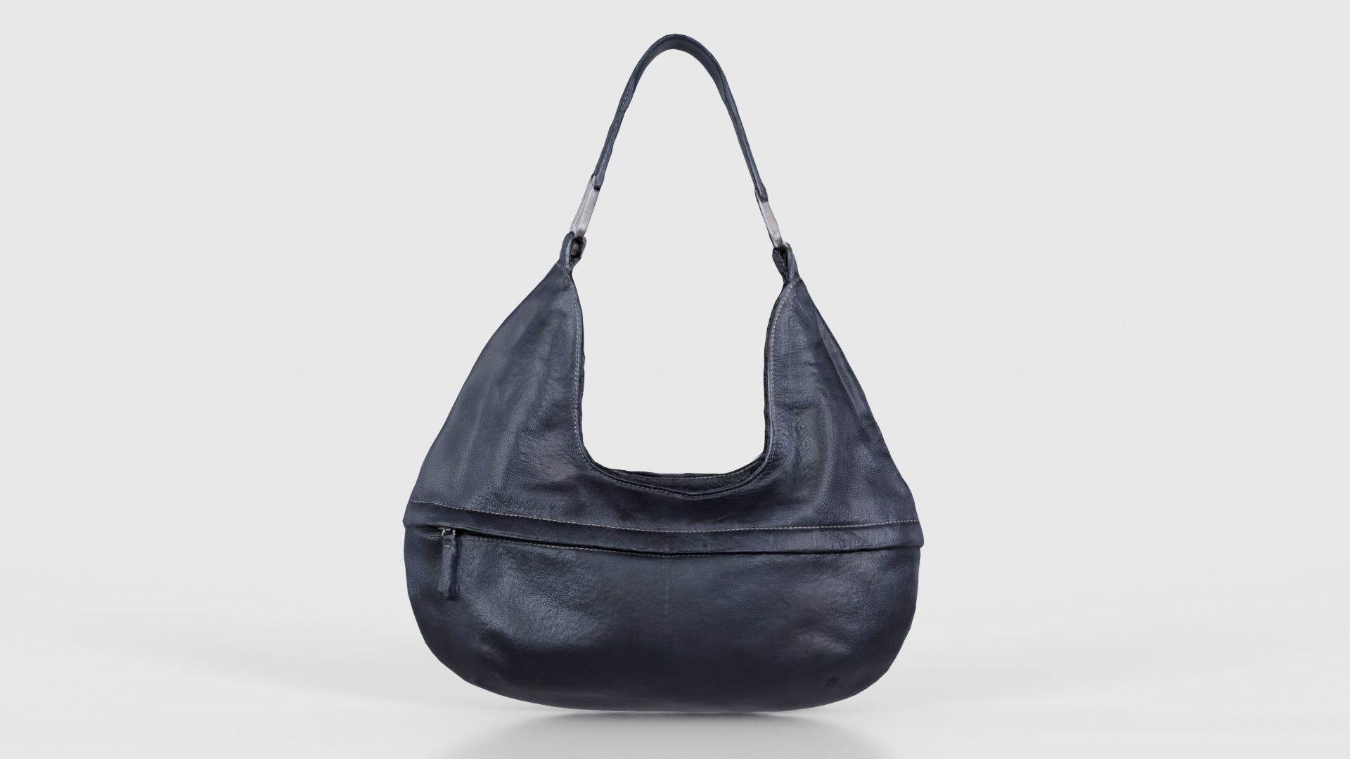Black Leather Handbag Low-poly 3D model_21