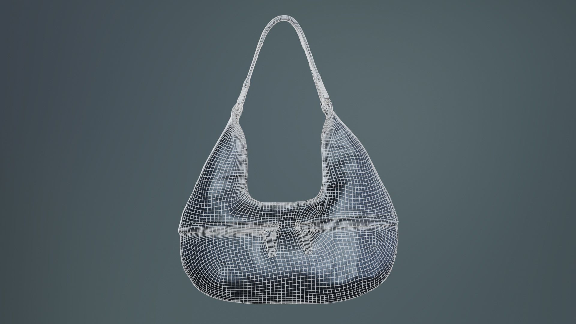 Black Leather Handbag Low-poly 3D model_9