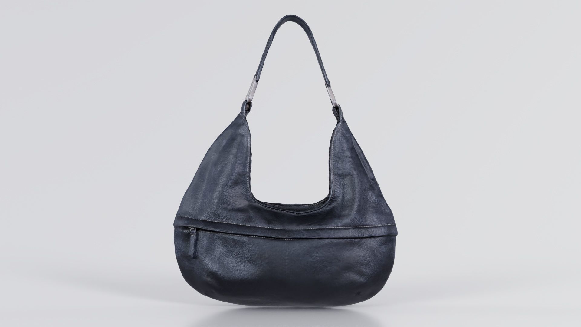 Black Leather Handbag Low-poly 3D model_4