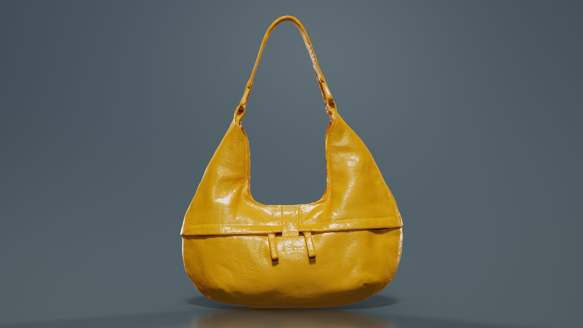 Black Leather Handbag Low-poly 3D model_12