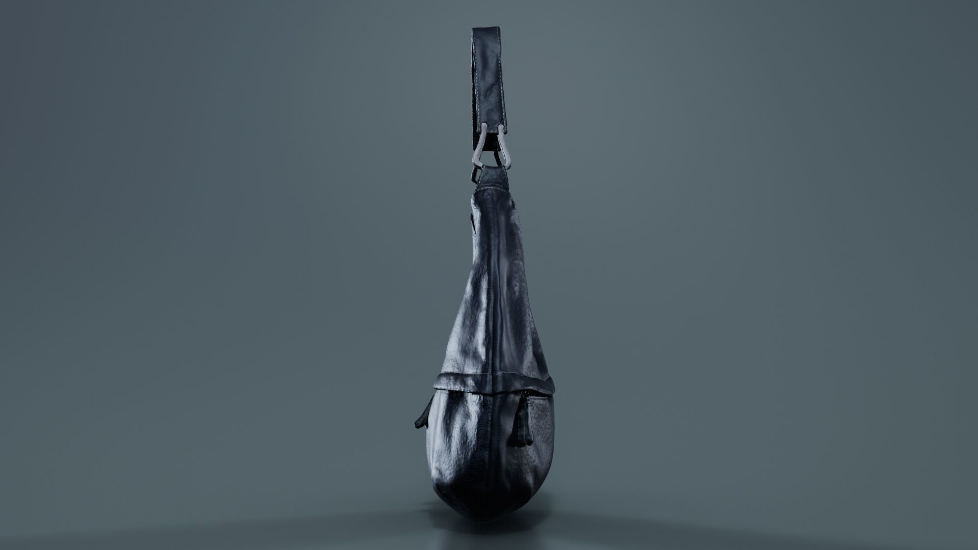 Black Leather Handbag Low-poly 3D model_5