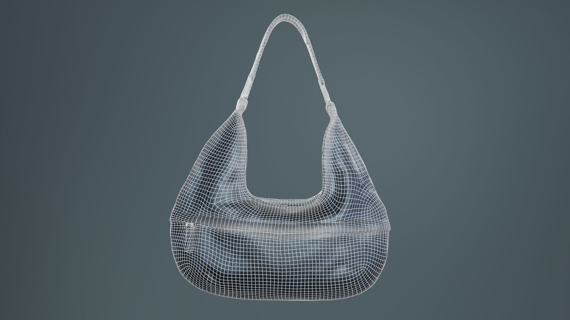 Black Leather Handbag Low-poly 3D model_10