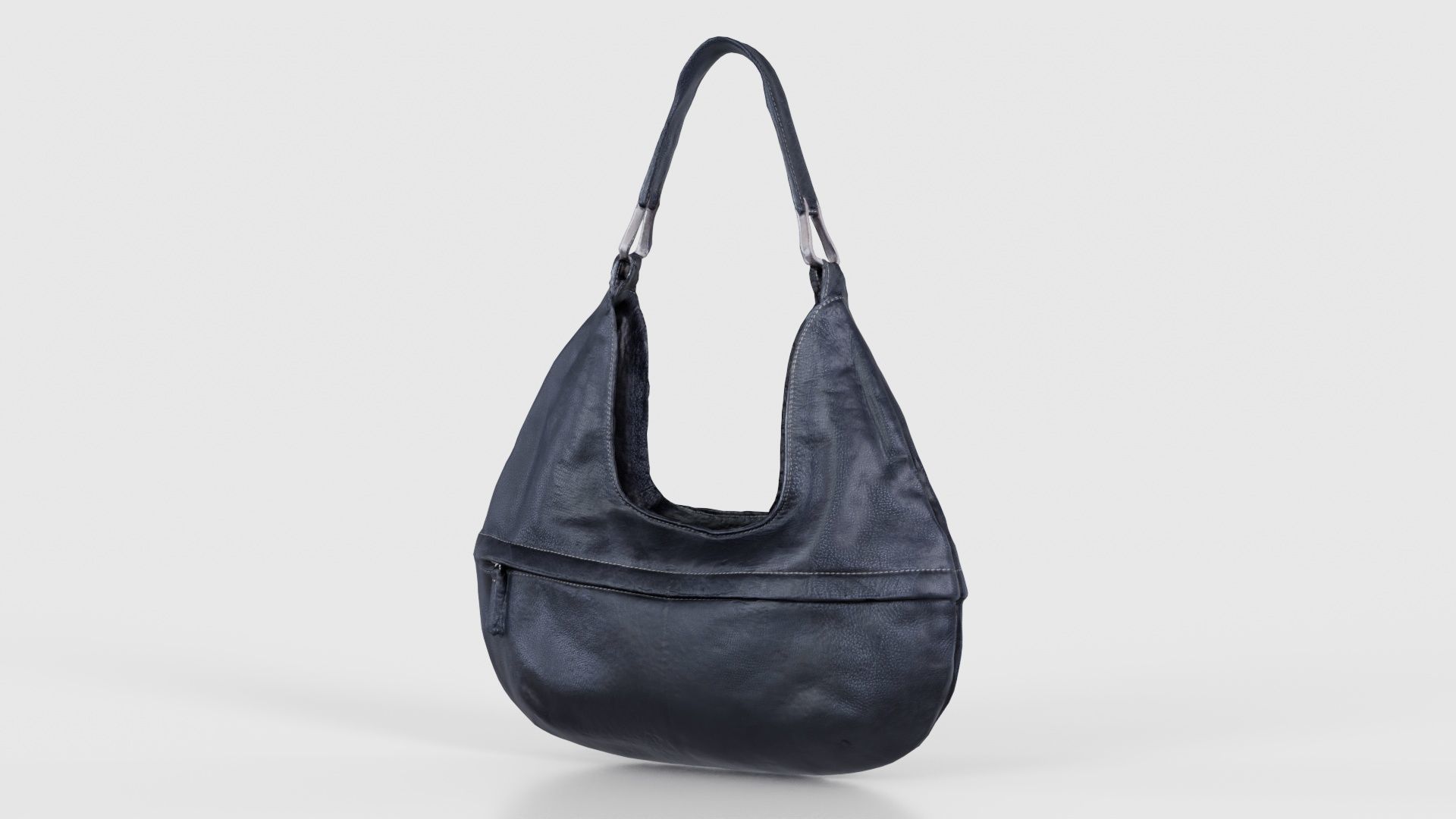 Black Leather Handbag Low-poly 3D model_20