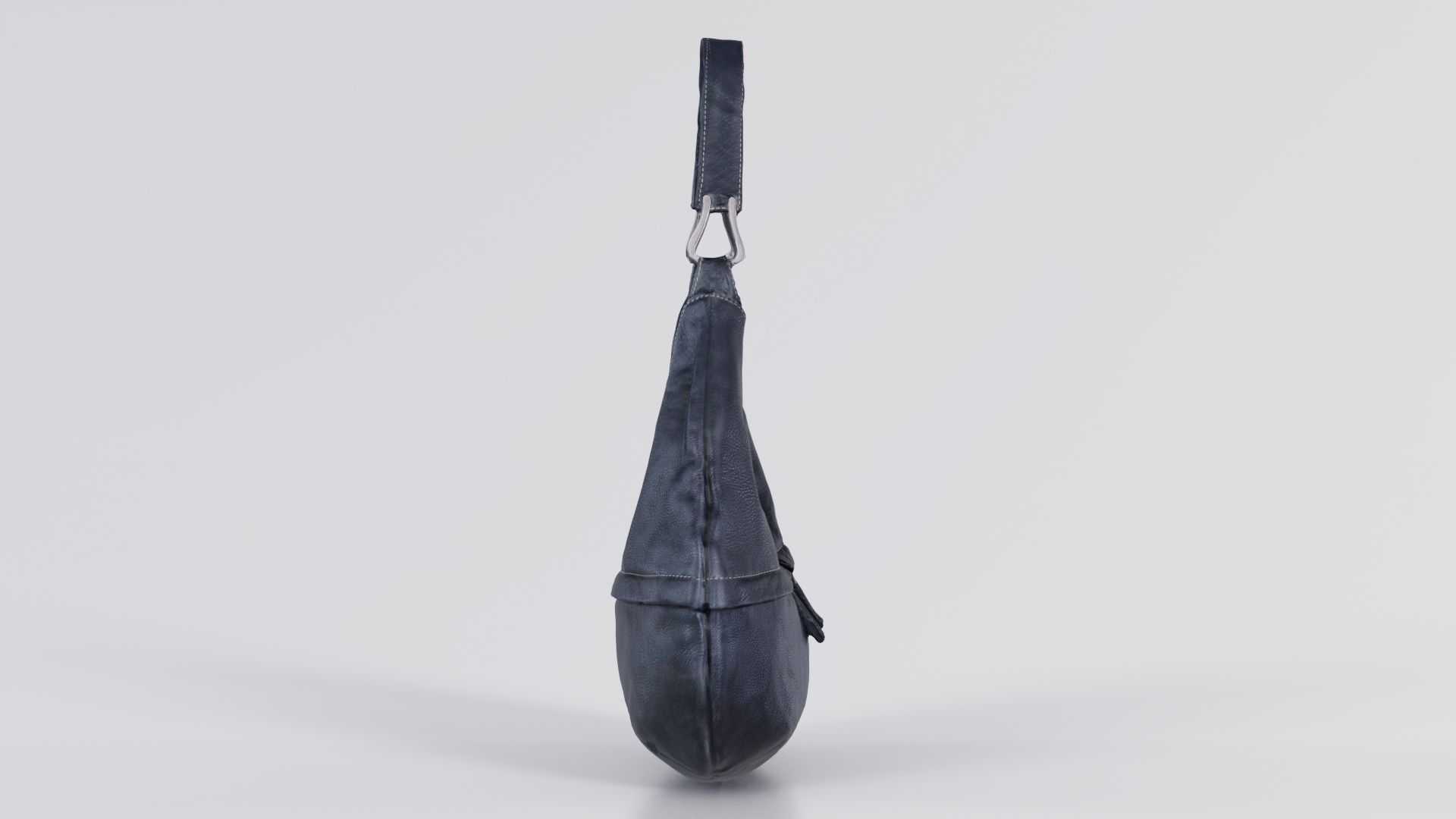 Black Leather Handbag Low-poly 3D model_7