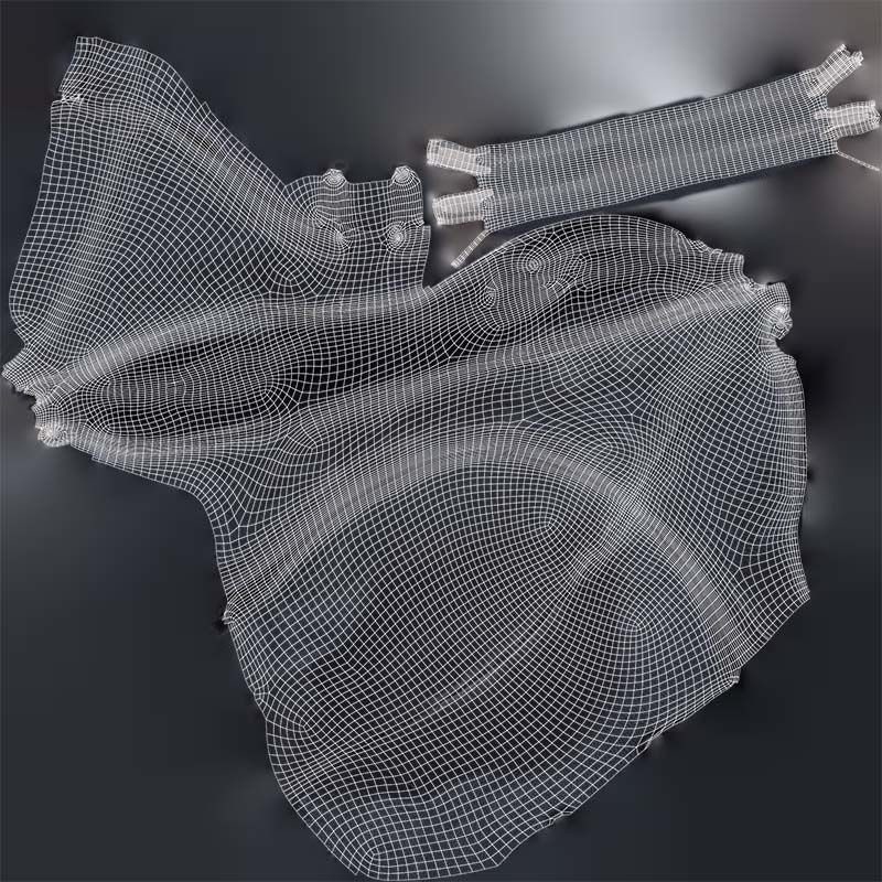 Black Leather Handbag Low-poly 3D model_14