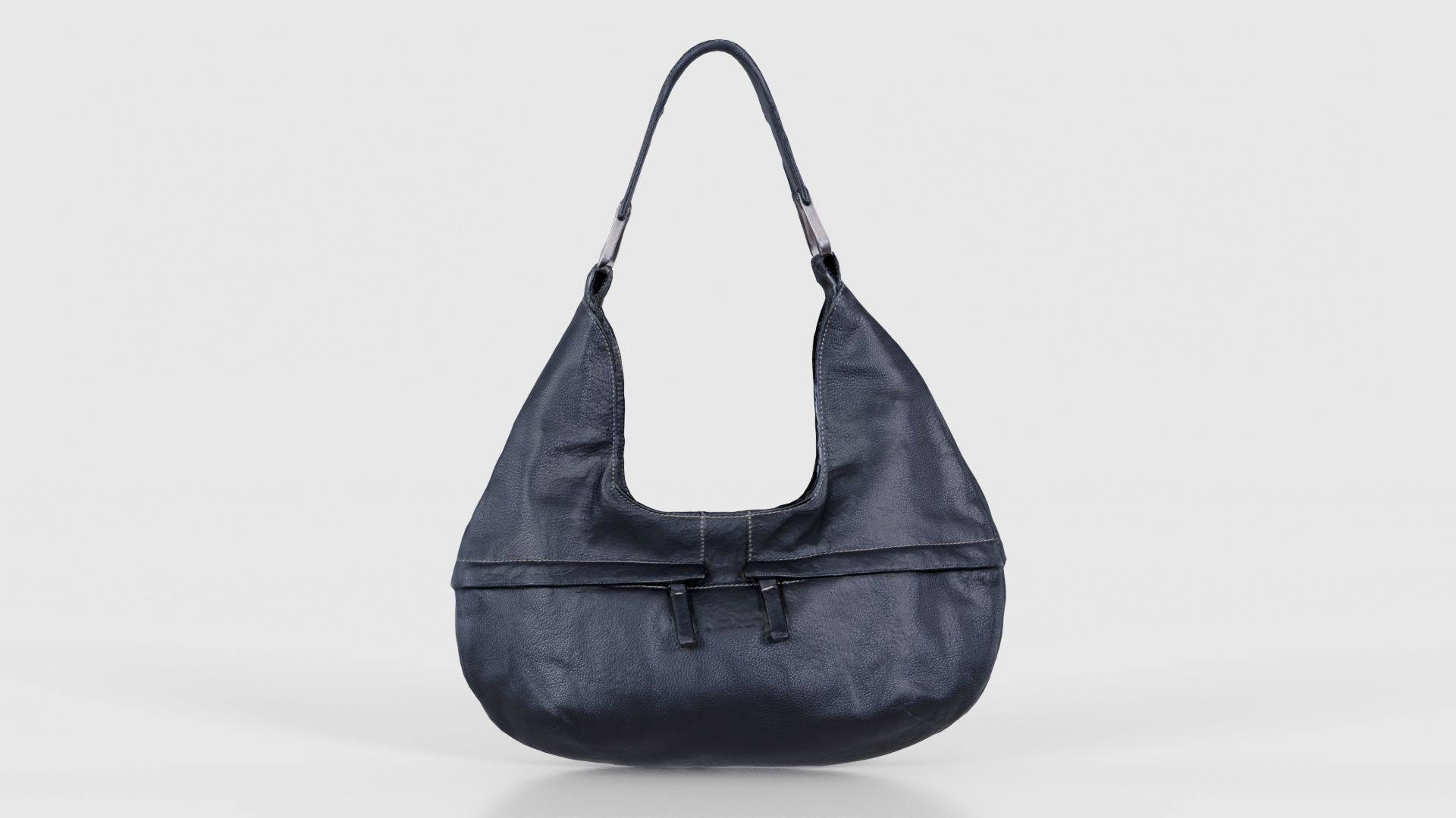 Black Leather Handbag Low-poly 3D model_15