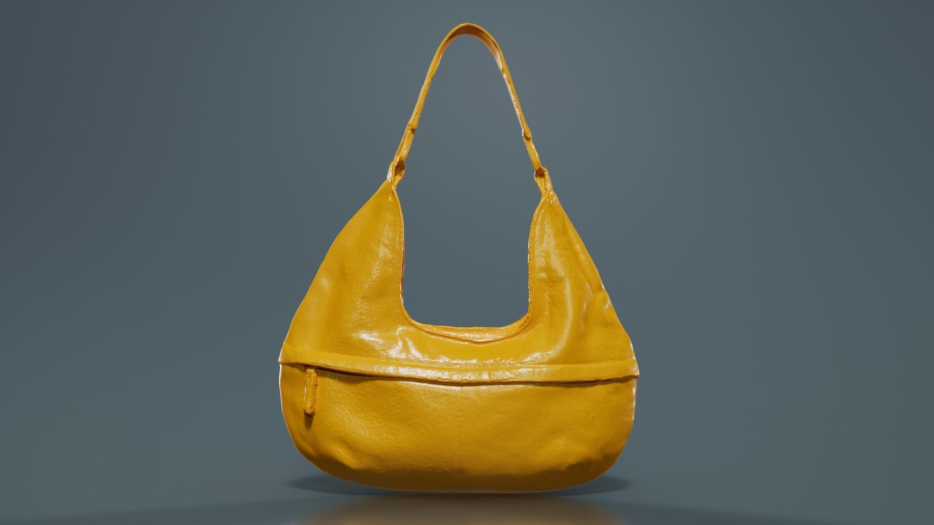 Black Leather Handbag Low-poly 3D model_13