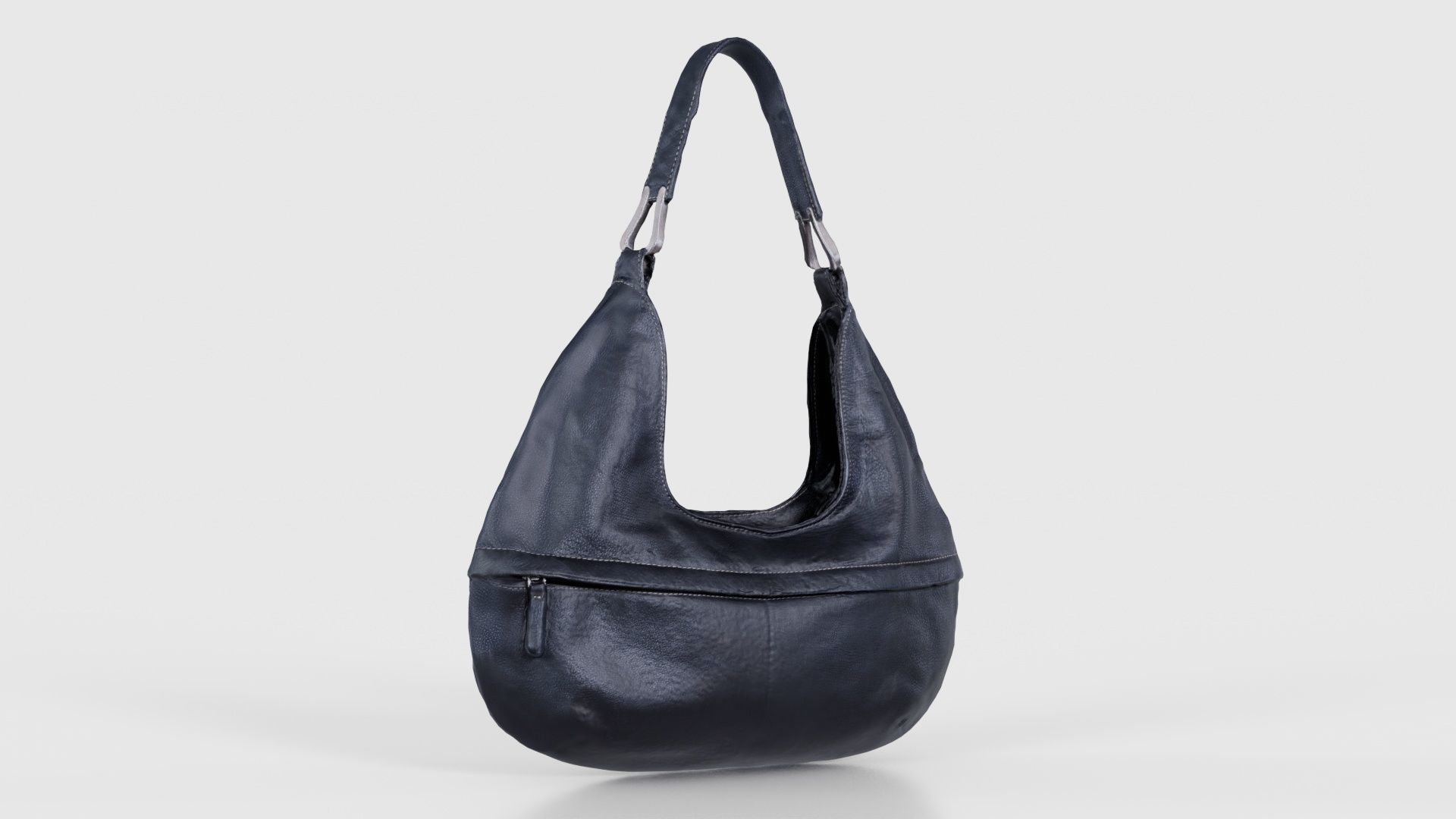 Black Leather Handbag Low-poly 3D model_22