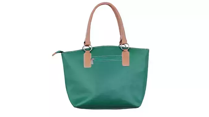 Green Brown Leather Handbag Low-poly 3D model