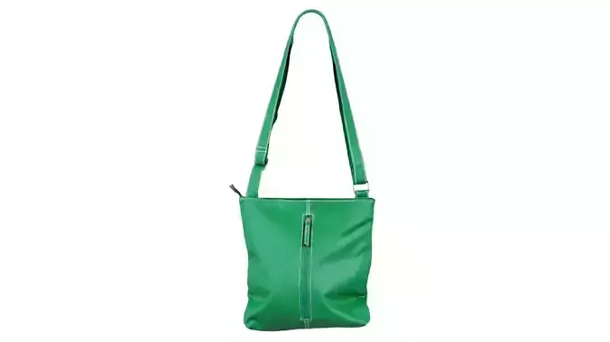 Green Leather Shoulderbag Low-poly 3D model