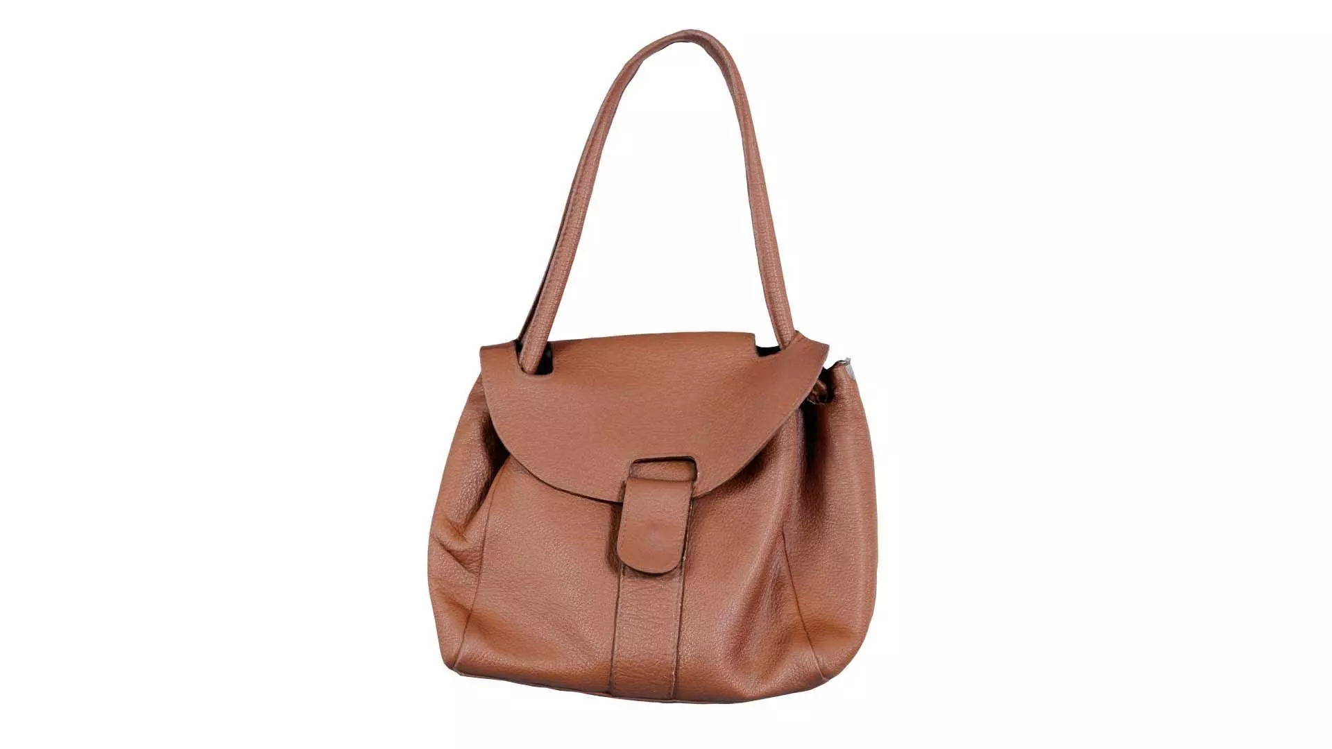 Mini Brown Leather Handbag Low-poly 3D model