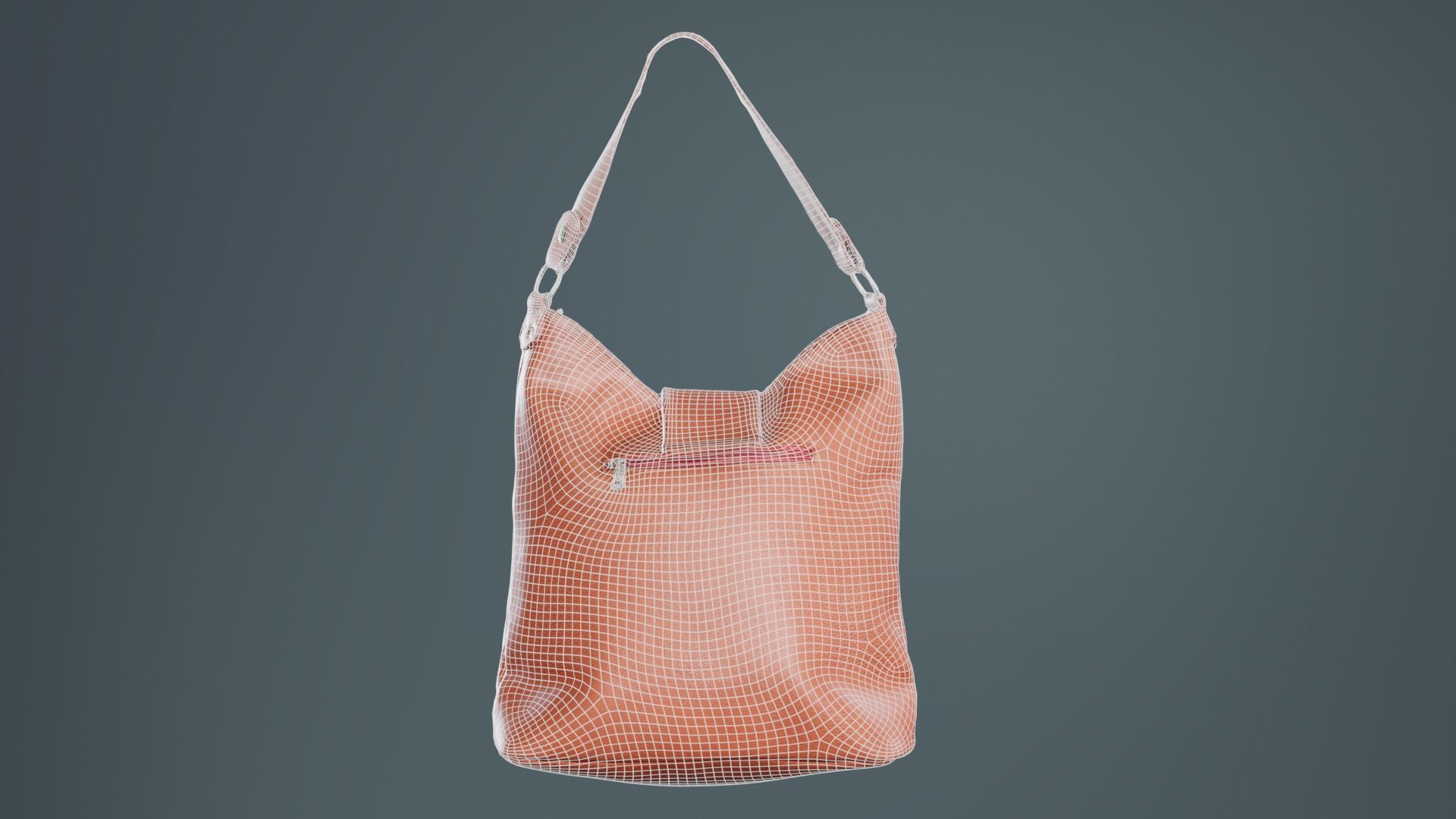 Orange Leather Handbag Low-poly 3D model_10